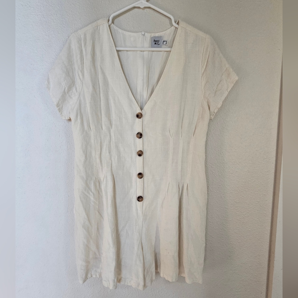 Princess Polly Adi Romper Linen Blend White Size 8 - Picture 16 of 16